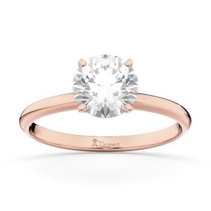 Four-prong 18k Rose Gold Solitaire Engagement Ring Setting - All