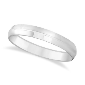 Knife Edge Wedding Ring Band Comfort-Fit Platinum 4mm - All