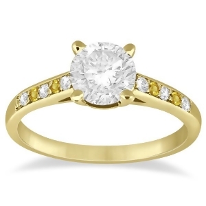 Cathedral Yellow Sapphire and Diamond Engagement Ring 18k Yellow Gold 0.20ct - All