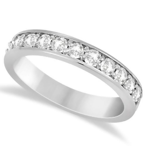 Semi Eternity Moissanite Wedding Ring Band 14K White Gold 0.65ctw - All