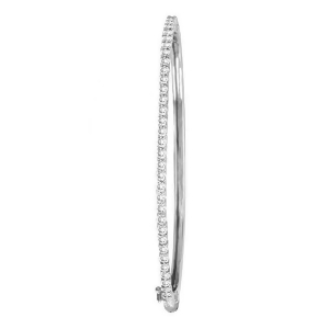 Luxury Stackable Diamond Bangle Bracelet 14k White Gold 2.03ct - All
