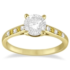 Cathedral Yellow Sapphire and Diamond Engagement Ring 14k Yellow Gold 0.20ct - All