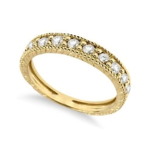 Vintage Style Diamond Wedding Ring Band Half-Way 14k Yellow Gold 0.55ct - All