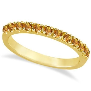 Citrine Stackable Band Anniversary Ring Guard 14k Yellow Gold 0.38ct - All