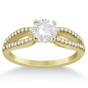 Cathedral Split Shank Diamond Engagement Ring 18K Yellow Gold 0.23ct - All