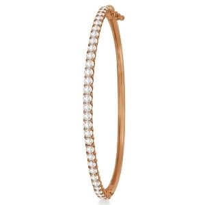 Luxury Stackable Diamond Bangle Bracelet 14k Rose Gold 4.00ct - All