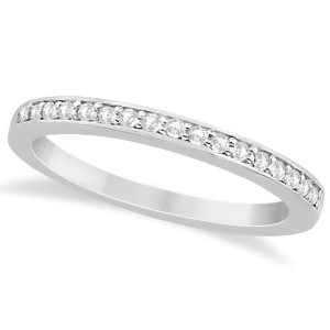 Petite Half-Eternity Diamond Wedding Band in 14k White Gold 0.17ct - All