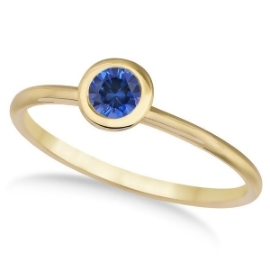 Blue Sapphire Bezel-Set Solitaire Ring in 14k Yellow Gold 0.50ct - All
