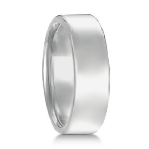 Euro Dome Comfort Fit Wedding Ring Men's Band 14k White Gold 7mm - All