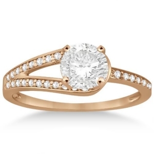 Pave Love-Knot Pave Diamond Engagement Ring 14k Rose Gold 0.20ct - All