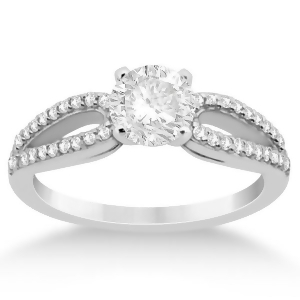 Cathedral Split Shank Diamond Engagement Ring 18K White Gold 0.23ct - All