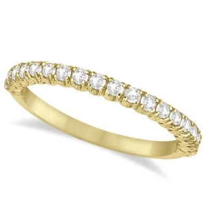 Half-eternity Pave Thin Diamond Stacking Ring 14k Yellow Gold 0.50ct - All