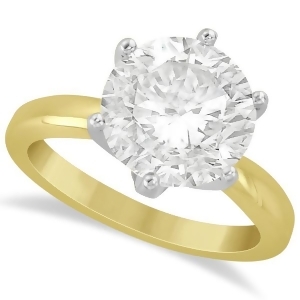 Round Solitaire Solitaire Moissanite Engagement Ring 14K Yellow Gold 3.00ctw - All