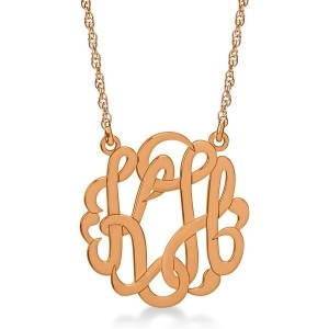 Personalized Double Initial Monogram Pendant in 14k Rose Gold - All