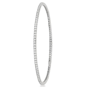 Stackable Diamond Bangle Eternity Bracelet 14k White Gold 1.25ct - All
