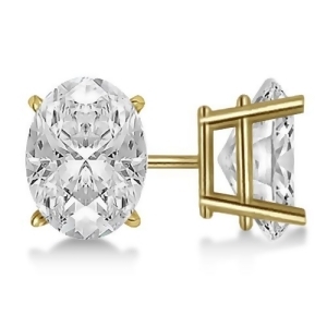 1.00Ct. Oval-Cut Diamond Stud Earrings 14kt Yellow Gold G-h Vs2-si1 - All