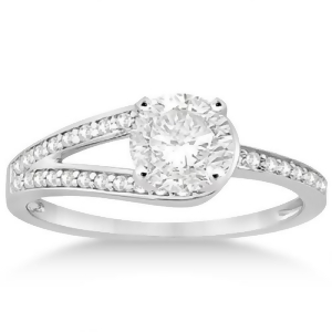 Pave Love-Knot Pave Diamond Engagement Ring 14k White Gold 0.20ct - All