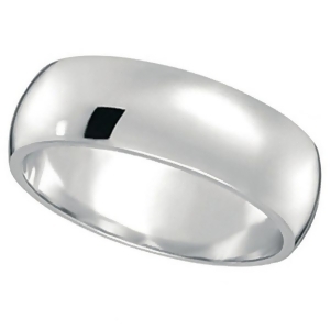 Dome Comfort Fit Wedding Ring Band 14k White Gold 7mm - All