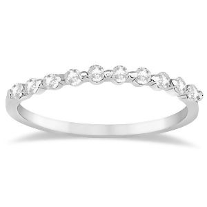 Elegant Diamond Semi-Eternity Wedding Band 14k White Gold 0.20ct - All