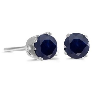 1.20Ct Blue Sapphire Stud Earrings September Birthstone 14k White Gold - All