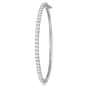 Luxury Stackable Diamond Bangle Bracelet 14k White Gold 4.00ct - All
