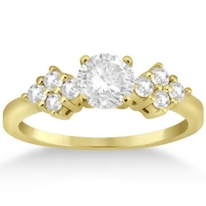 Modern Diamond Cluster Engagement Ring 14k Yellow Gold 0.24ct - All