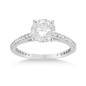 Petite Eternity Diamond Engagement Ring 14k White Gold 0.55ct - All