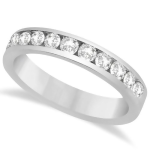 Channel Set Moissanite Anniversary Ring Band 14K White Gold 0.66ctw - All