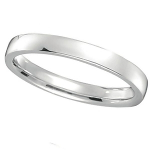 18K White Gold Wedding Ring Low Dome Comfort Fit 2mm - All
