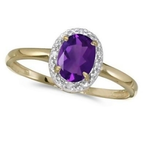 Amethyst and Diamond Cocktail Ring in 14K Yellow Gold 0.80ct - All