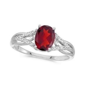 Oval Ruby and Diamond Cocktail Ring in 14K White Gold 1.52 ctw - All