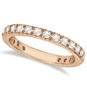 Pave Diamond Eternity Ring Anniversary Band 14K Rose Gold 0.75ct - All