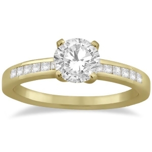 Channel Set Princess Cut Diamond Engagement Ring 14k Yellow Gold 0.15ct - All