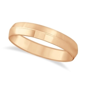 Knife Edge Wedding Ring Band Comfort-Fit 14k Rose Gold 5mm - All