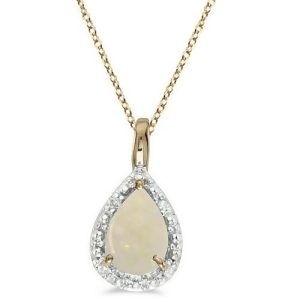 Pear Shaped Opal Pendant Necklace 14k Yellow Gold 0.85ct - All