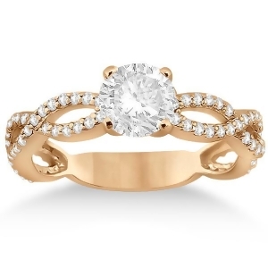 Pave Diamond Infinity Eternity Engagement Ring 14k Rose Gold 0.40ct - All