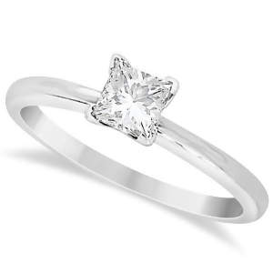 Moissanite Solitaire Engagement Ring Princess 14K White Gold 1.50ct - All