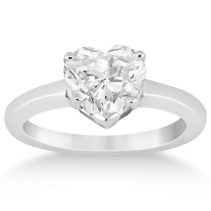 Heart Shaped Solitaire Diamond Engagement Ring Setting 18k White Gold - All