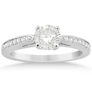 Petite Half-Eternity Diamond Engagement Ring Platinum 0.14ct - All