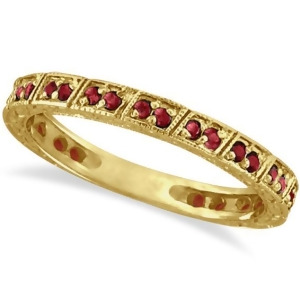 Garnet Stackable Ring Anniversary Band in 14k Yellow Gold 0.27ct - All