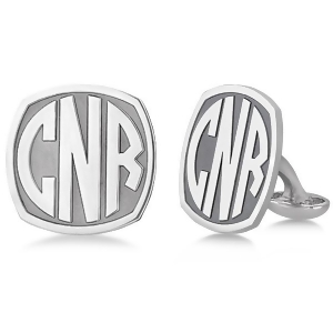 Customized Bold-Face Initial Cuff Links in Sterling Silver - All
