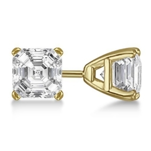 0.50Ct. Asscher-Cut Diamond Stud Earrings 14kt Yellow Gold G-h Vs2-si1 - All