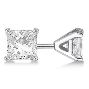 1.00Ct. Martini Princess Diamond Stud Earrings 18kt White Gold H-i Si2-si3 - All