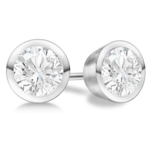0.50Ct. Bezel Set Diamond Stud Earrings Platinum G-h Vs2-si1 - All