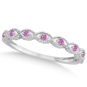 Antique Marquise Pink Sapphire Wedding Ring Palladium 0.18ct - All