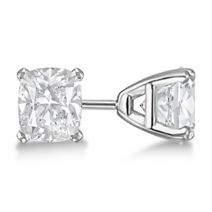 1.50Ct. Cushion-Cut Diamond Stud Earrings 14kt White Gold G-h Vs2-si1 - All