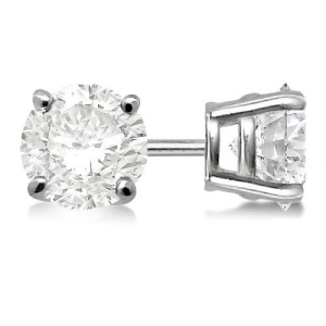 4.00Ct. 4-Prong Basket Diamond Stud Earrings 18kt White Gold H Si1-si2 - All