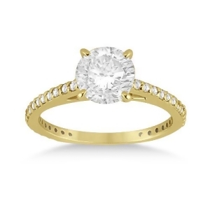 Petite Eternity Diamond Engagement Ring 18k Yellow Gold 0.55ct - All