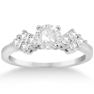 Modern Diamond Cluster Engagement Ring 18k White Gold 0.24ct - All
