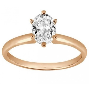 Six-prong 14k Rose Gold Engagement Ring Solitaire Setting - All